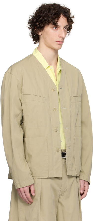 Košeľa LEMAIRE Lemaire Collarless Overshirt Béžová | OV1011 LF1352, 1