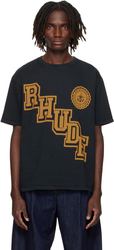 Tričko Rhude Rhude Collegiate Crest T-Shirt Čierna | RHPF25TT05012, 0