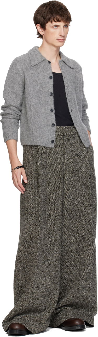 Sveter Dries Van Noten Dries Van Noten Cropped Wool Cardigan Šedá | 252-021225-2709, 3