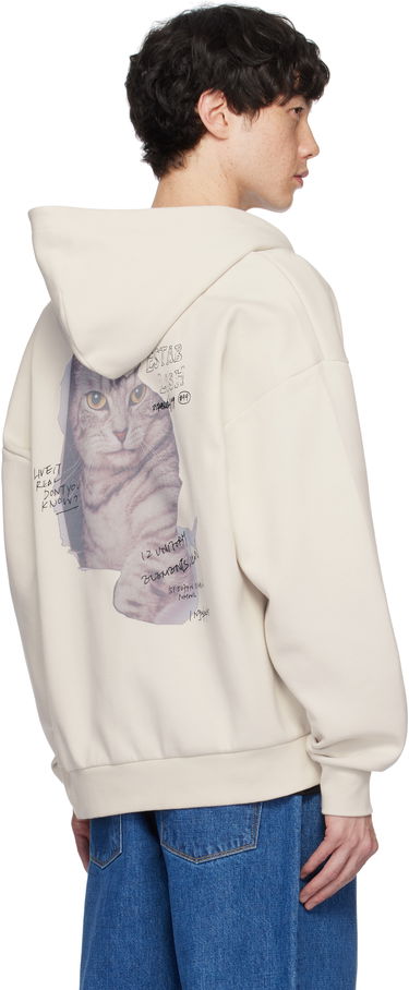 Mikina izzue Izzue Graphic Print Zip Hoodie Béžová | IZXSWN3157W4NGYR, 2