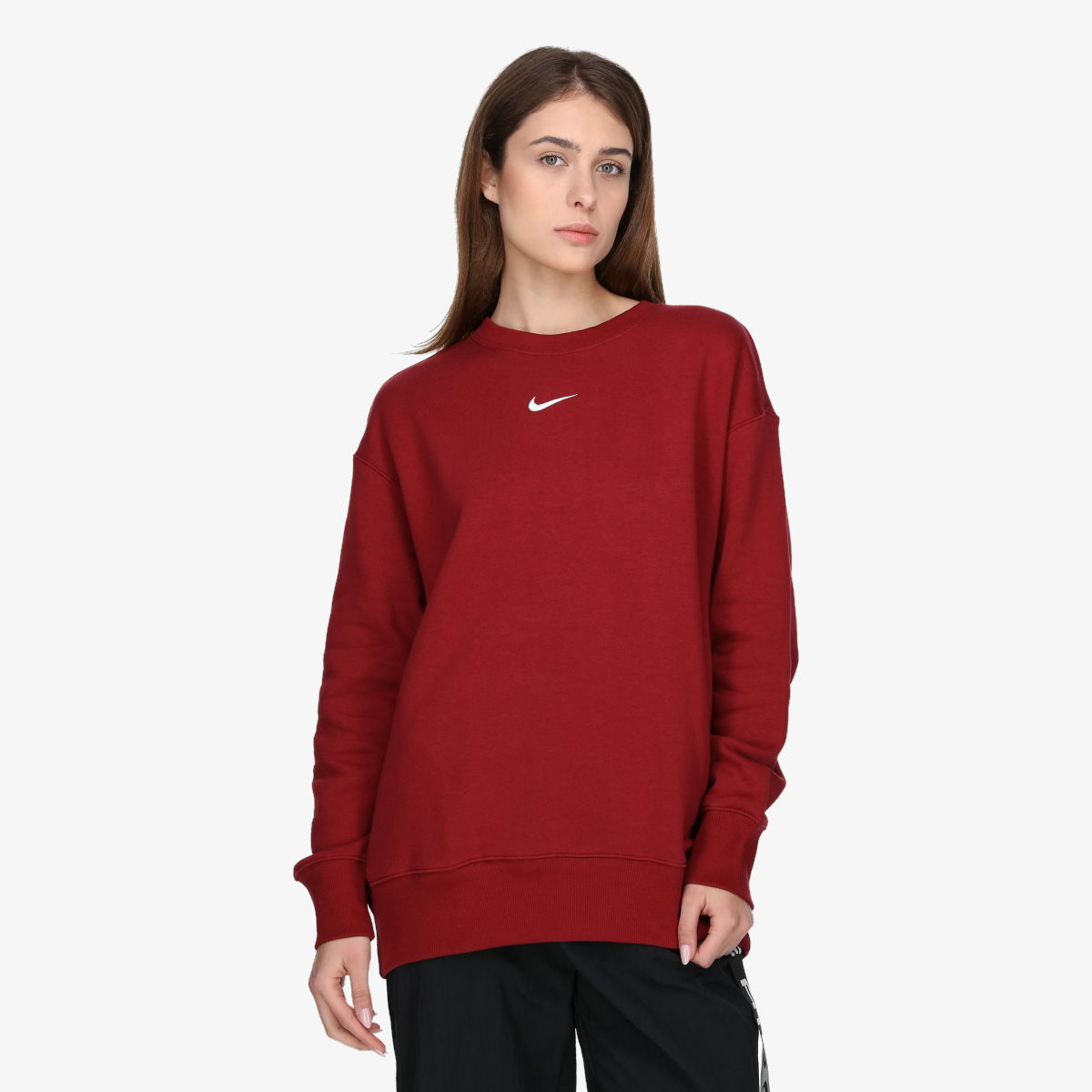Nike Phoenix Fleece Oversized Crew Sweat Team Red/White