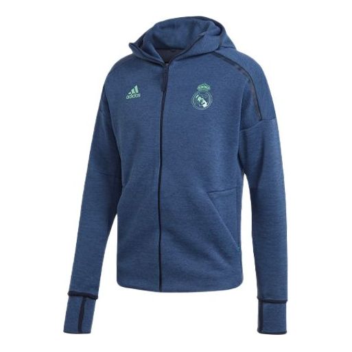 Mikina adidas Originals Real Madrid Hooded Jacket Modrá | DX8699
