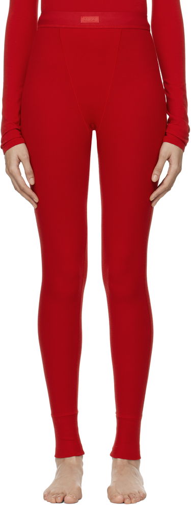 Ponožky SKIMS Rib Leggings Červená | AP-LEG-0039, 0