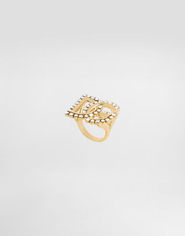 Prsteň Dolce & Gabbana Dolce & Gabbana DG Logo Rhinestone Ring Metalická | WRR2L1W1111ZOO00, 1