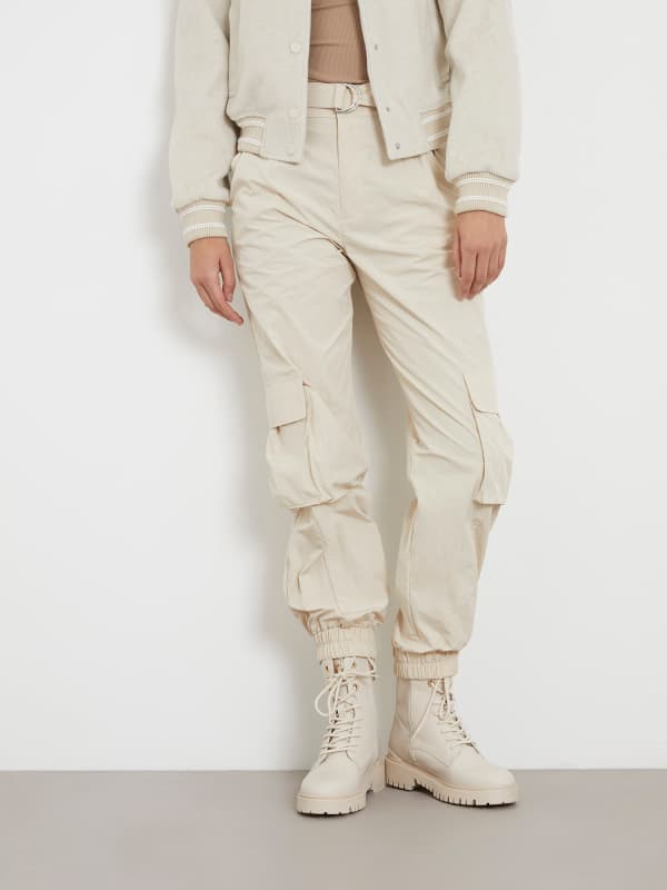 Cargo nohavice GUESS Mid Rise Cargo Pant Béžová | W4RB18WFVV0, 0