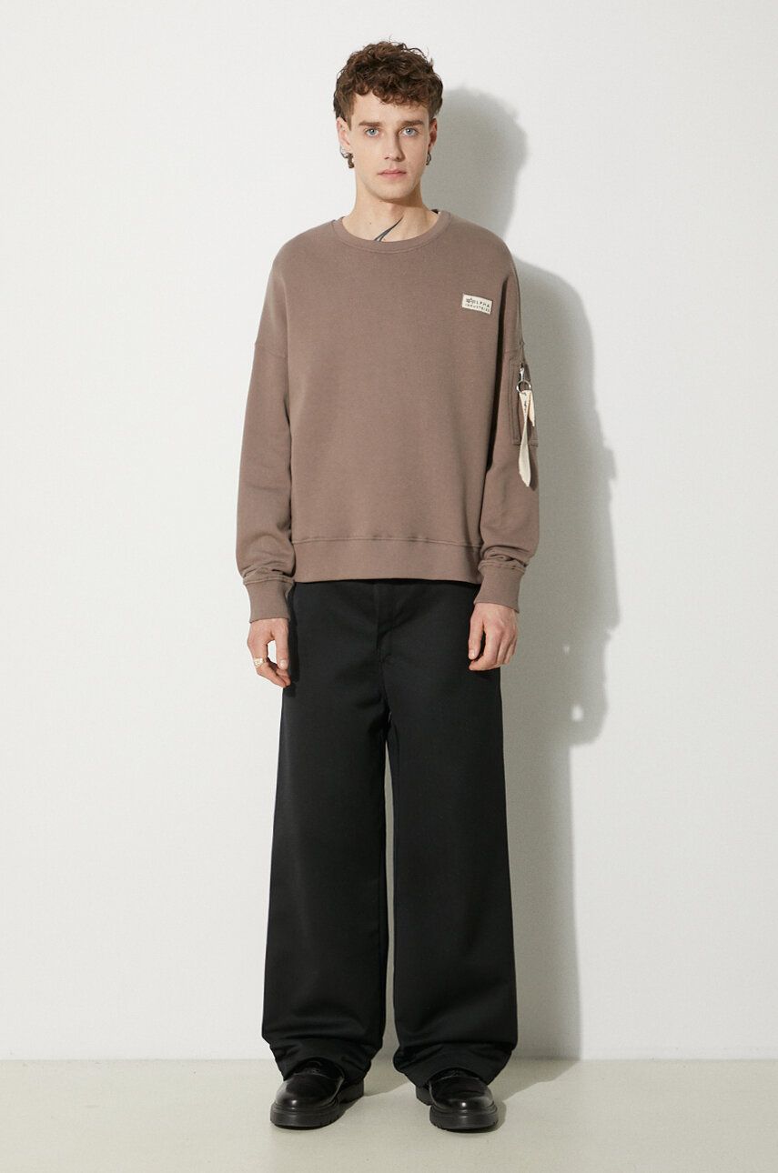 Mikina Alpha Industries Crewneck Sweatshirt Hnedá | 118317.628, 1