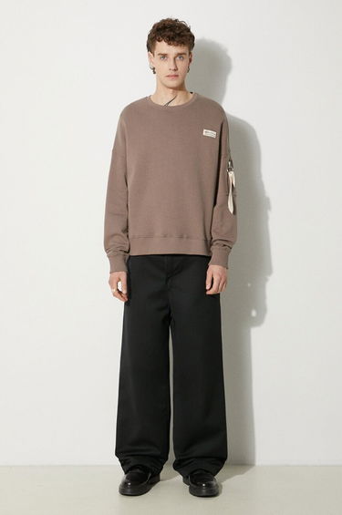 Mikina Alpha Industries Crewneck Sweatshirt Hnedá | 118317.628, 1