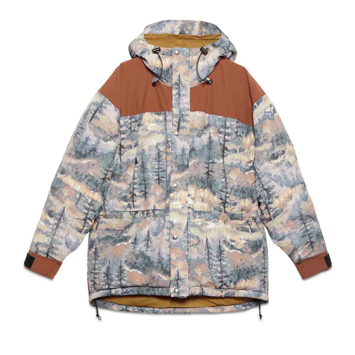 Prešívaná bunda Gucci The North Face x Padded Jacket Forest Print Šedá | 670890 XAADF 3412, 0