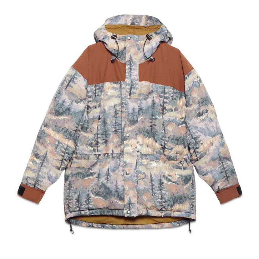 Prešívaná bunda Gucci The North Face x Padded Jacket Forest Print Šedá | 670890 XAADF 3412