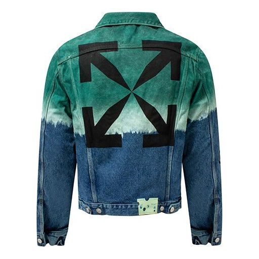 Bunda Off-White Off-White Gradient Tie Dye Denim Jacket Modrá | OMYE054E20DEN0024510