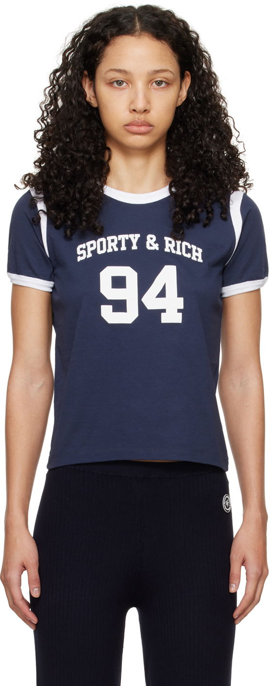 Tričko Sporty & Rich SR '94' Sports T-Shirt Navy | TSAW2396NA, 0