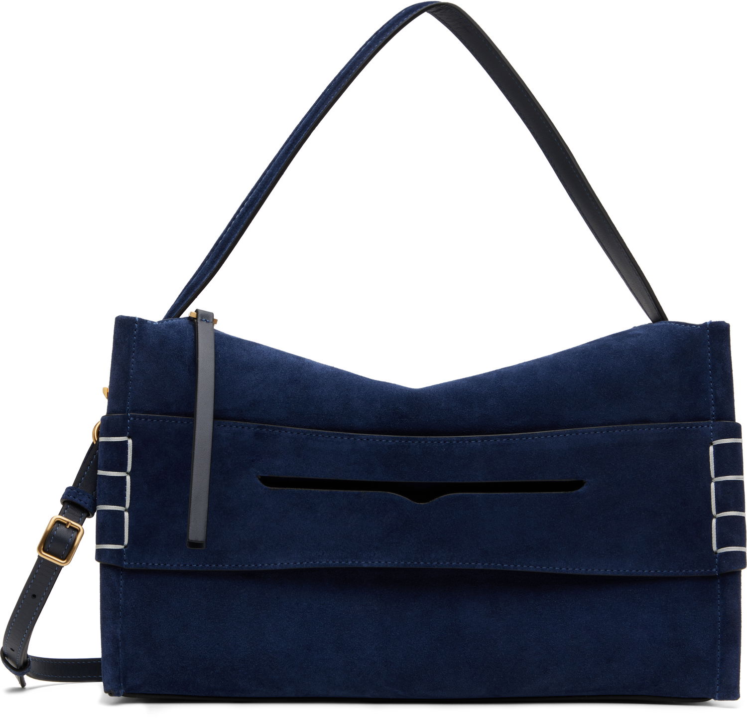 Taška cez rameno JW Anderson JW Anderson Medium Loafer Suede Shoulder Bag Navy | HB0733-LA0364, 0