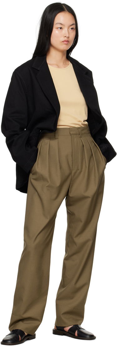 Nohavice LEMAIRE LEMAIRE Pleated Trousers Zelené | PA1093 LF414, 3