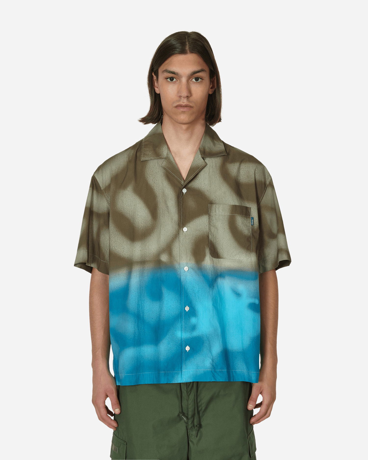 Košeľa Awake NY Mundo Dip Dyed Camp Shirt Zelené | AWK-SP23-TP001  BRO, 0