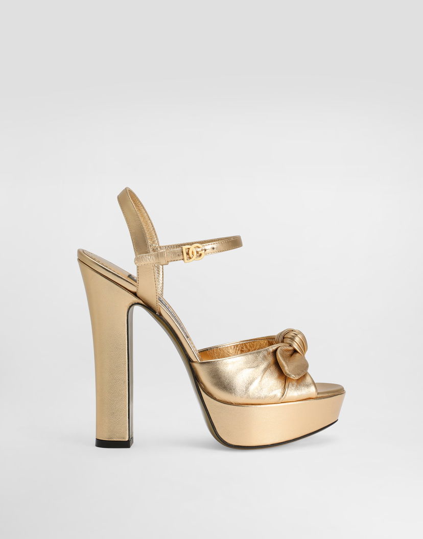 Tenisky a topánky Dolce & Gabbana Dolce & Gabbana Nappa Leather Platform Sandals Metalická | CR1751A10168H945