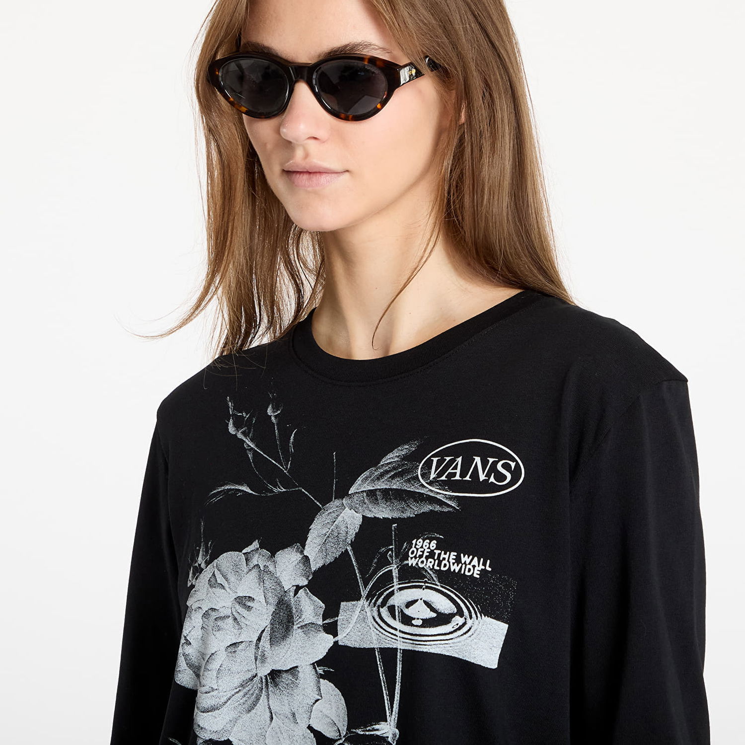 Tričko Vans Long Sleeve Damask T-shirt Čierna | VN000JUGBLK, 1