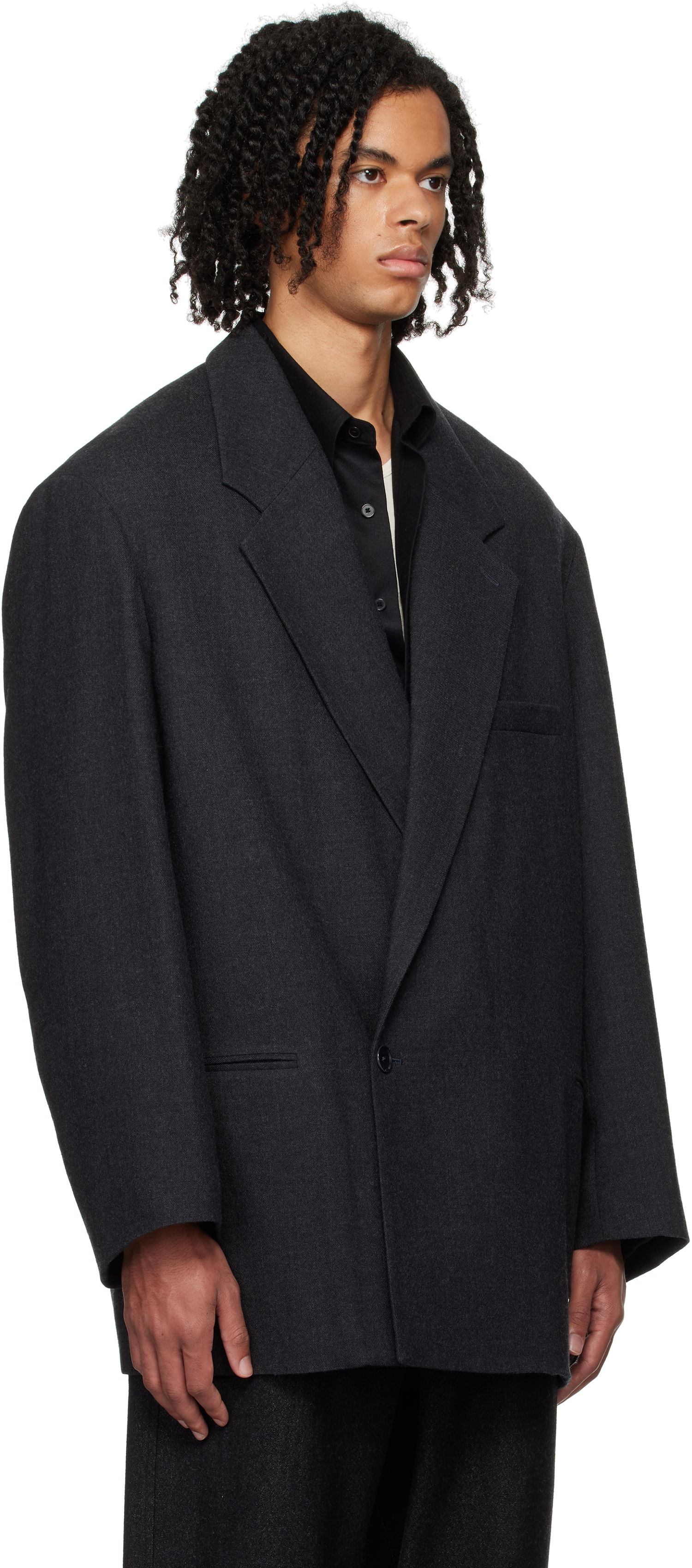Kabáty LEMAIRE Short Maxi Double Breasted Coat Čierna | CO1069 LF1302, 1