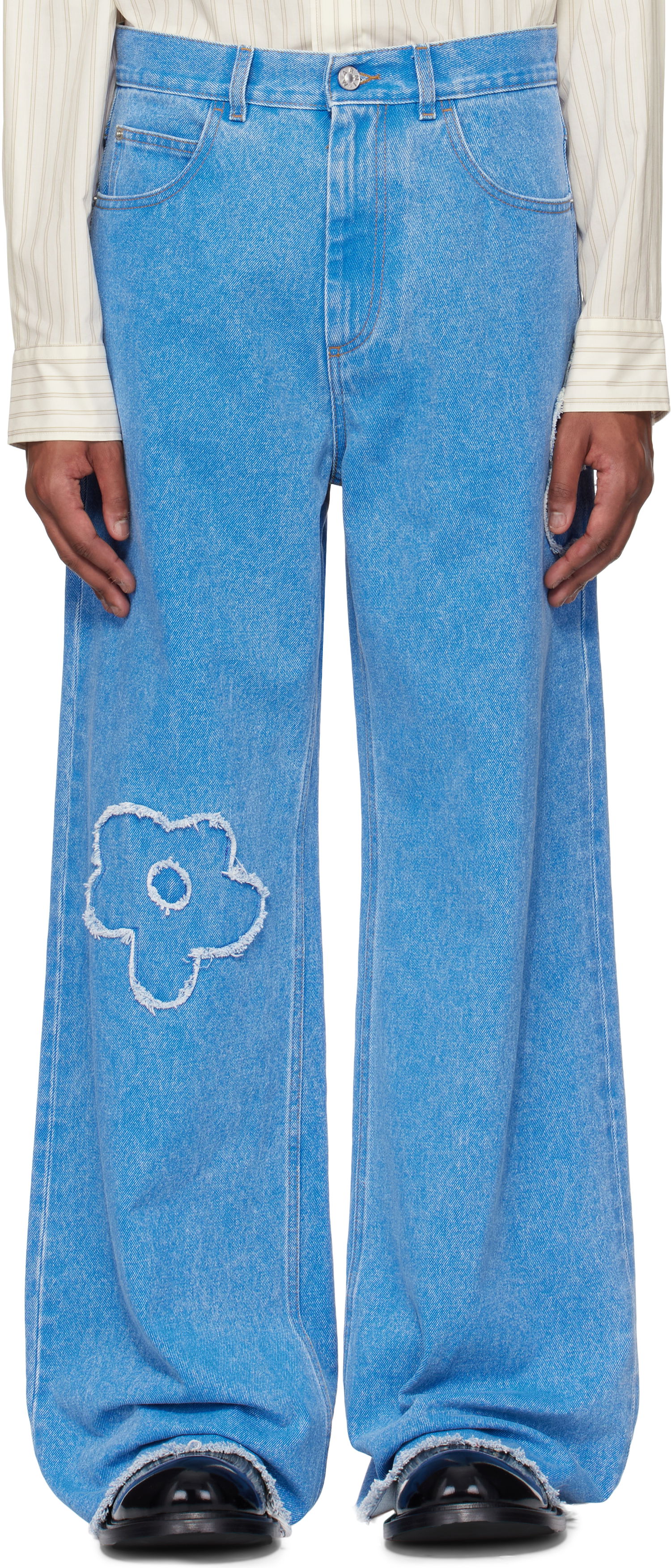 Džínsy Marni Marni Patch Mid Rise Jeans Modrá | PUJU0019Q2 USCX34, 0