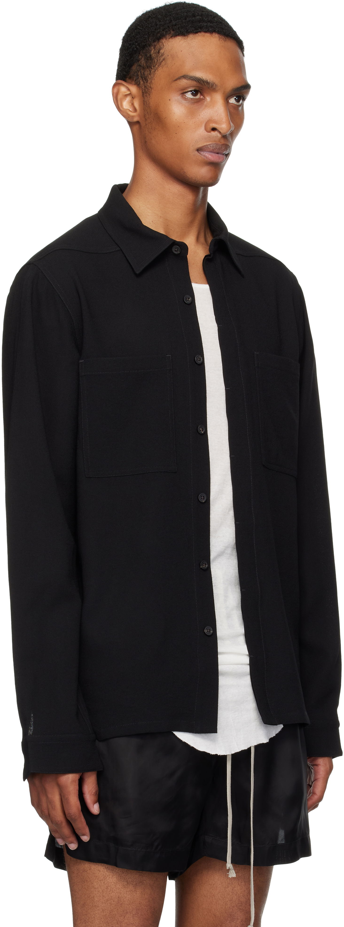 Košeľa Rick Owens Rick Owens Concordians Work Shirt Čierna | RU02E1292 WA, 1