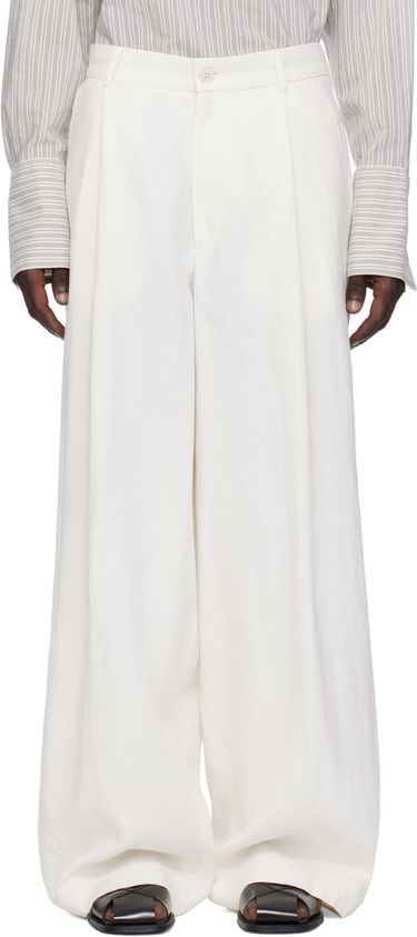 Nohavice Dries Van Noten Dries Van Noten Pleated Trousers Biela | 251-020913-1041, 0