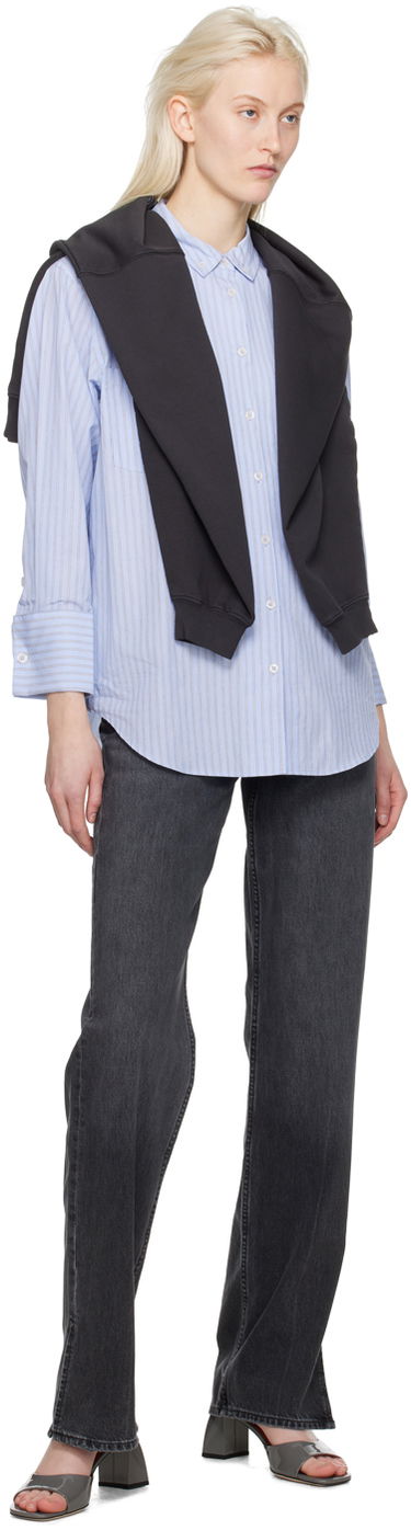 Košeľa Anine Bing Striped Cotton Shirt Modrá | A-07-3826-404, 3