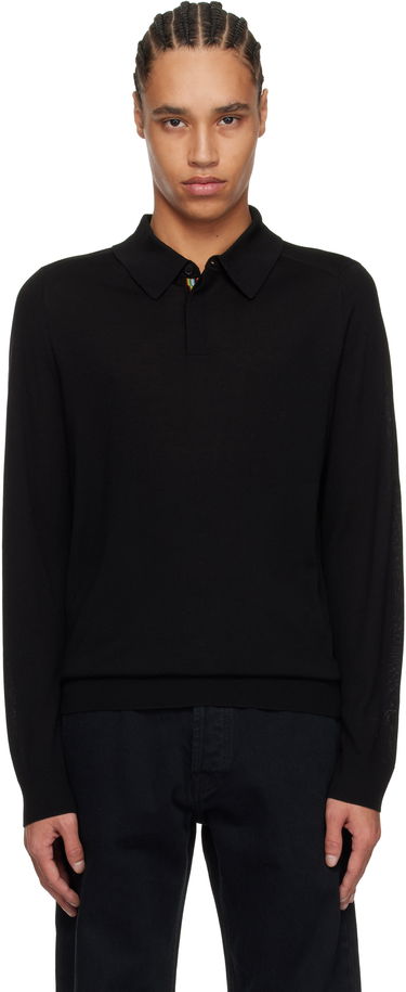Sveter Paul Smith Paul Smith Merino Wool Knitted Long Sleeve Polo Čierna | M1R-241Z-P02093-79, 0