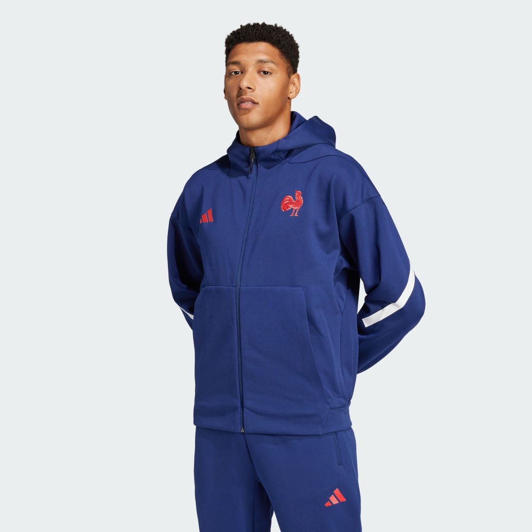 Mikina adidas Performance France Travel Z.N.E. Full-Zip Hooded Navy | JC7053, 0