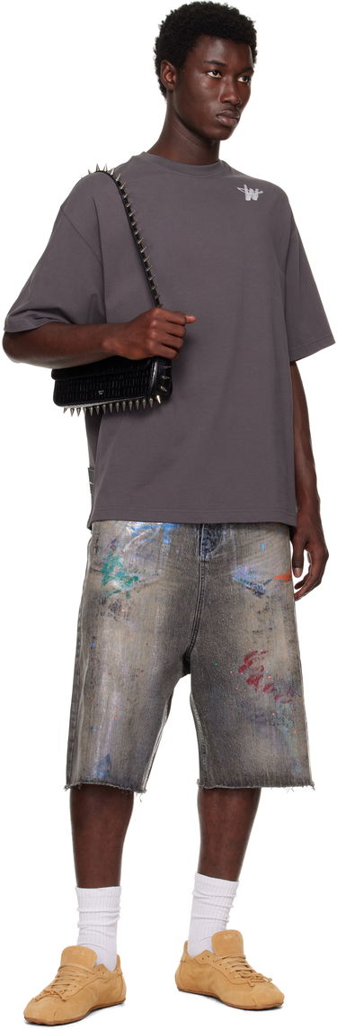 Šortky We11done We11done Painted Denim Shorts Šedá | WD-DP2-25-332-M-BK, 3