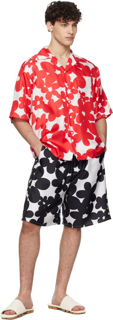 Šortky Marni Marni Dillies Print Silk Bermuda Shorts Biela | PUMU0291A1 UTSG26, 3