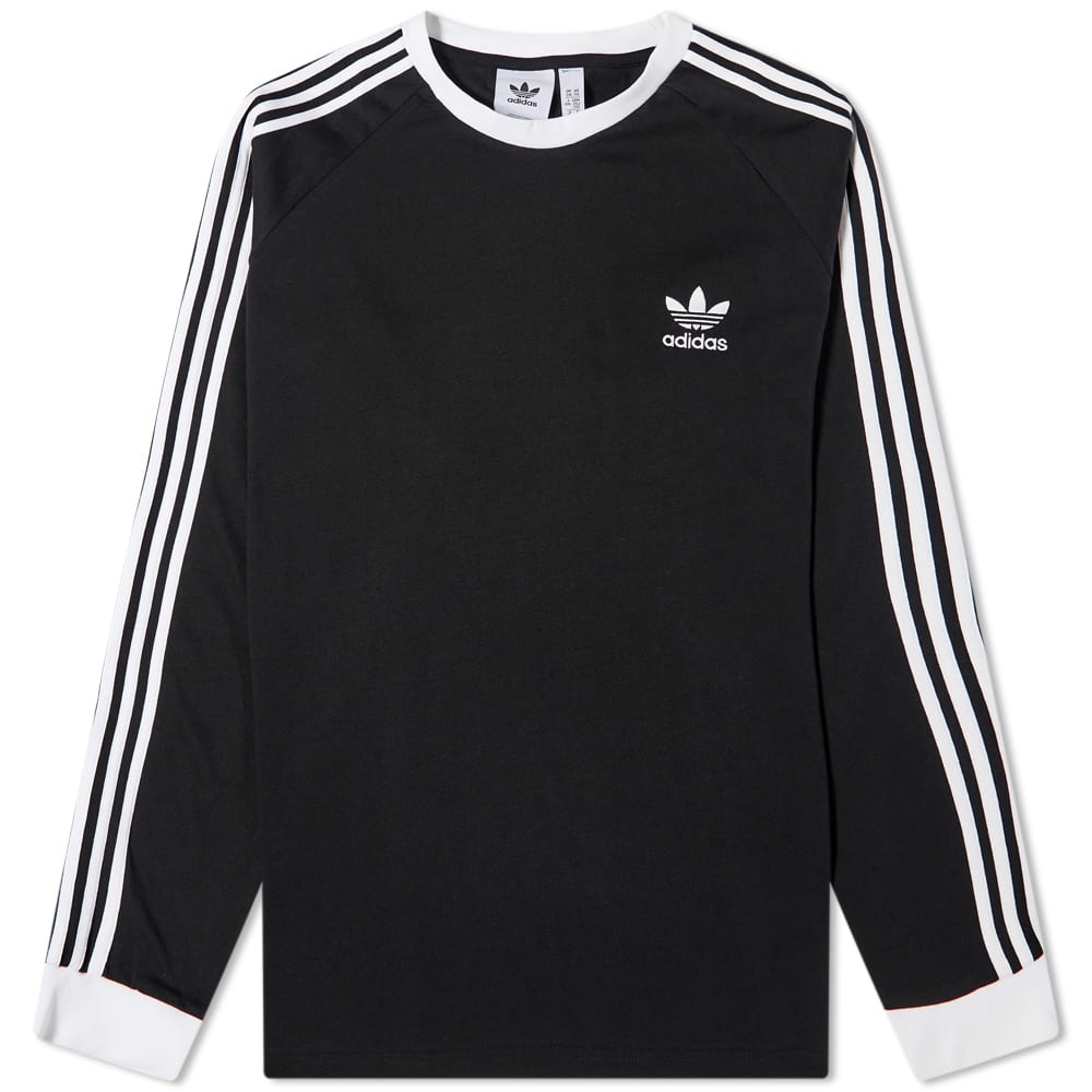Tričko adidas Originals Long Sleeve 3 Stripe Tee Čierna | IA4877, 0
