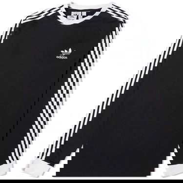 Tričko adidas Originals Long Sleeve 3 Stripe Tee Čierna | IA4877, 0