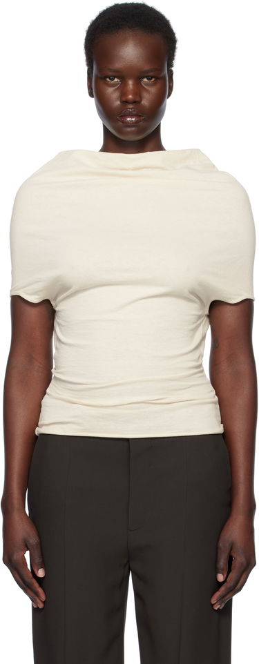 Tričko Rick Owens Rick Owens Hollywood Jersey Shroud T-Shirt Béžová | RP01E7225 JNC, 0