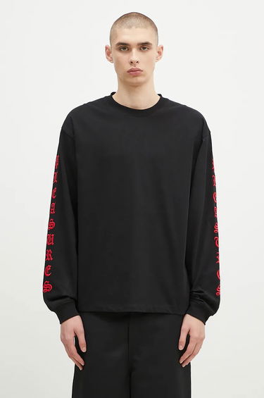 Tričko Pleasures T-Shirt Heavyweight Long Sleeve Čierna | P24F045, 0