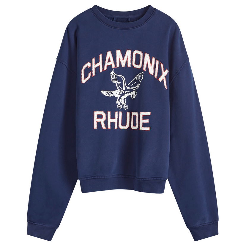 Mikina Rhude Chamonix Eagle Graphic Sweatshirt Modrá | RHPF24ST13012