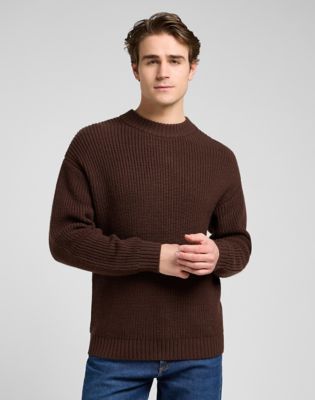 Sveter Lee Lee Relaxed Chunky Crew Neck Sweater Size XXL Hnedá | 112370541, 0