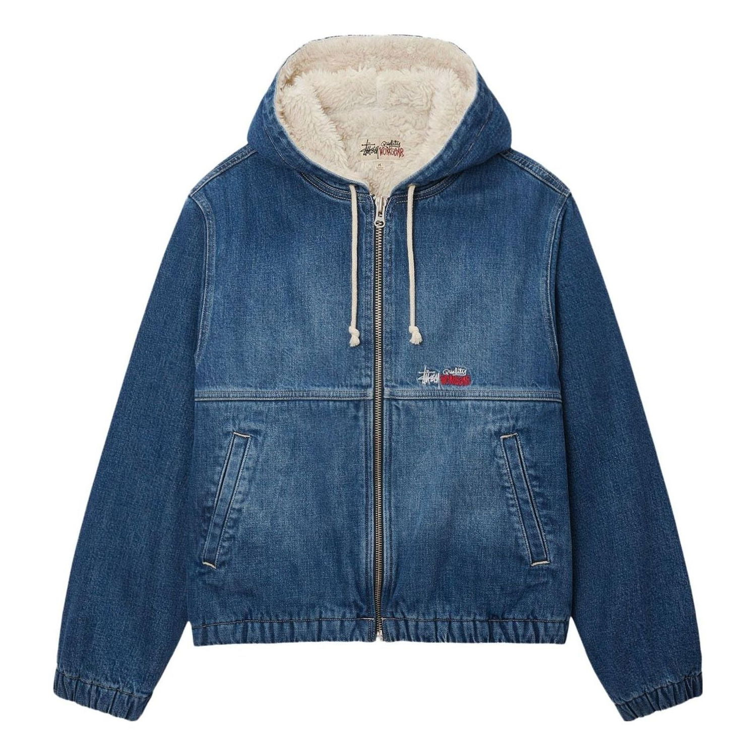 Bunda Stüssy Stussy Sherpa Lined Denim Work Jacket Modrá | 115725, 0