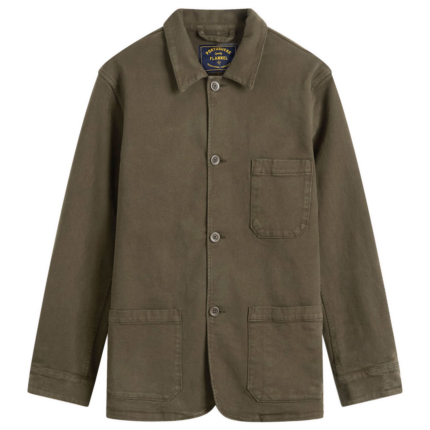 Bunda Portuguese Flannel Flannel Labura Chore Jacket Zelené | AW25007-OLV, 0
