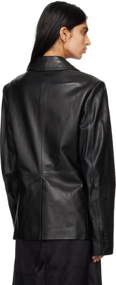 Bunda Loulou de Saison Loulou de Saison Davao Double-Breasted Leather Jacket Čierna | DAVAO, 2