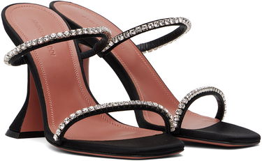 Doplnky Amina Muaddi Amina Muaddi Gilda Crystal-Embellished Satin Heeled Sandals Čierna | GILDA SLIPPER CL SATIN, 3