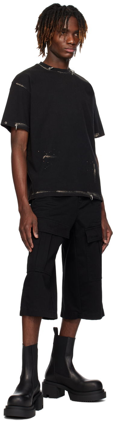 Tričko We11done We11done Pierced Distressed T-Shirt Čierna | WD-TT0-25-770-U-BK, 3
