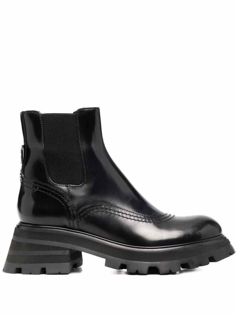 Tenisky a topánky Alexander McQueen Alexander McQueen Leather Ankle Boots Čierna | 666368WHZ841000