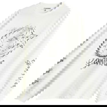 Tričko GANNI GANNI Future Heavy Long Sleeve T-Shirt Biela | T4064-135, 1