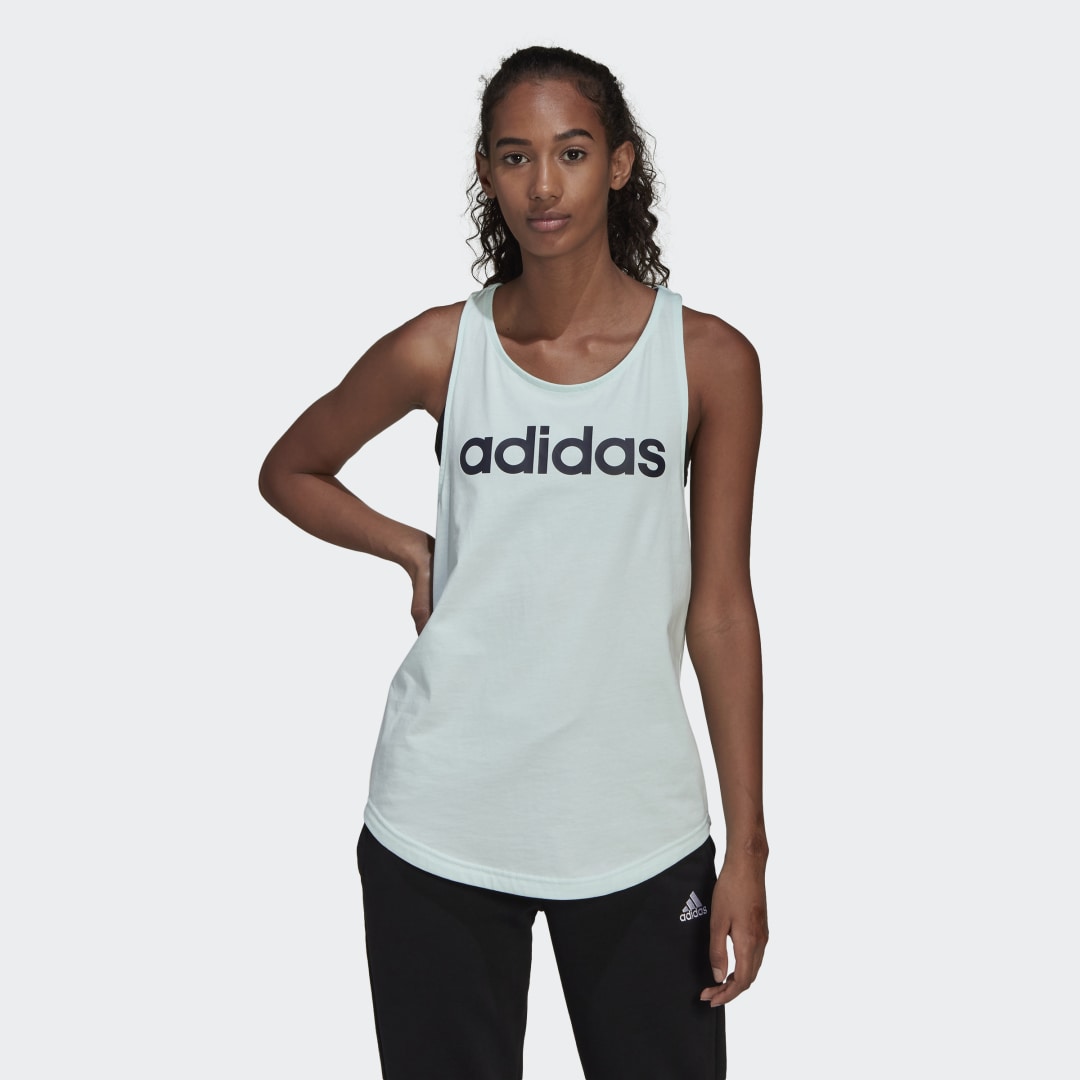 Tielko adidas Originals LOUNGEWEAR Essentials Loose Logo Tank Top Tyrkysová | HD1683, 0