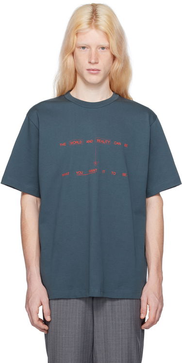 Tričko Helmut Lang Helmut Lang Space Graphic T-Shirt Modrá | N09HM520, 0
