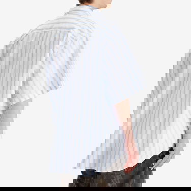 Košeľa VETEMENTS VETEMENTS Pinstripe Short Sleeve Shirt, Size Large Modrá | UA66SH420L, 3