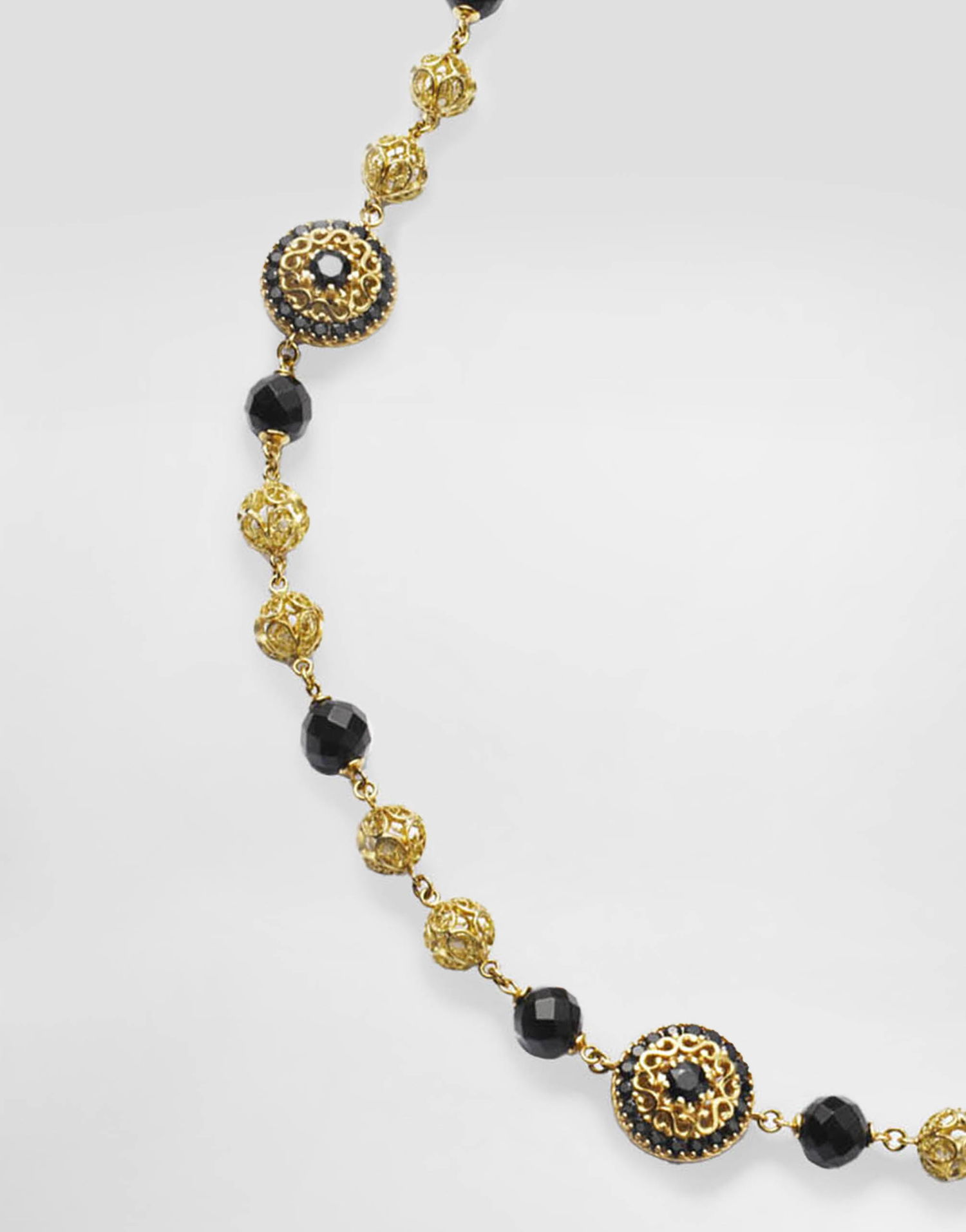 Náhrdelník Dolce & Gabbana Dolce & Gabbana Sicily 18K Yellow Gold, Black Sapphires & Jade Necklace Čierna | WNKS2GWSABKZOO00, 1