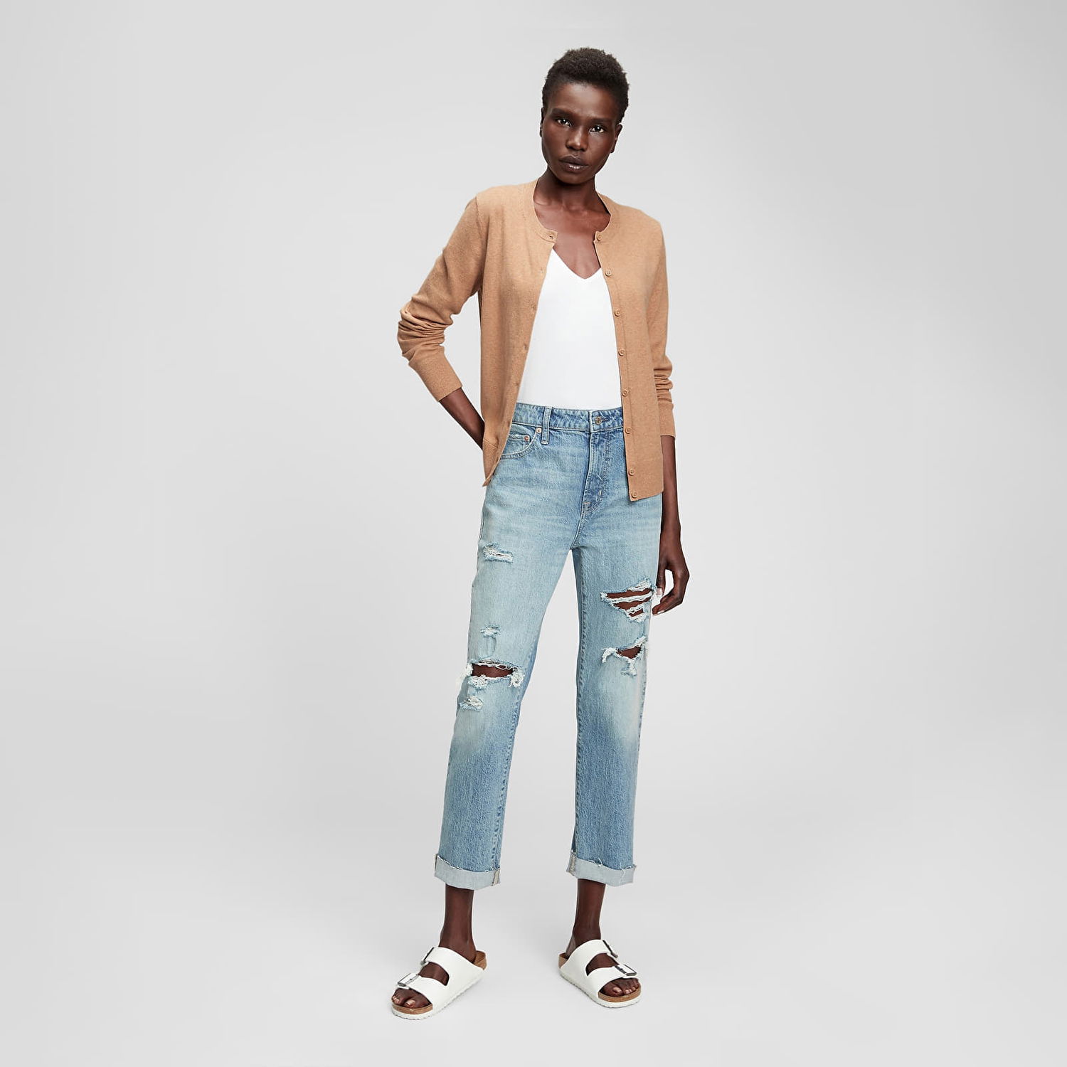 Sveter GAP Crew Cardigan Classic Camel Béžová | 443176-32, 0