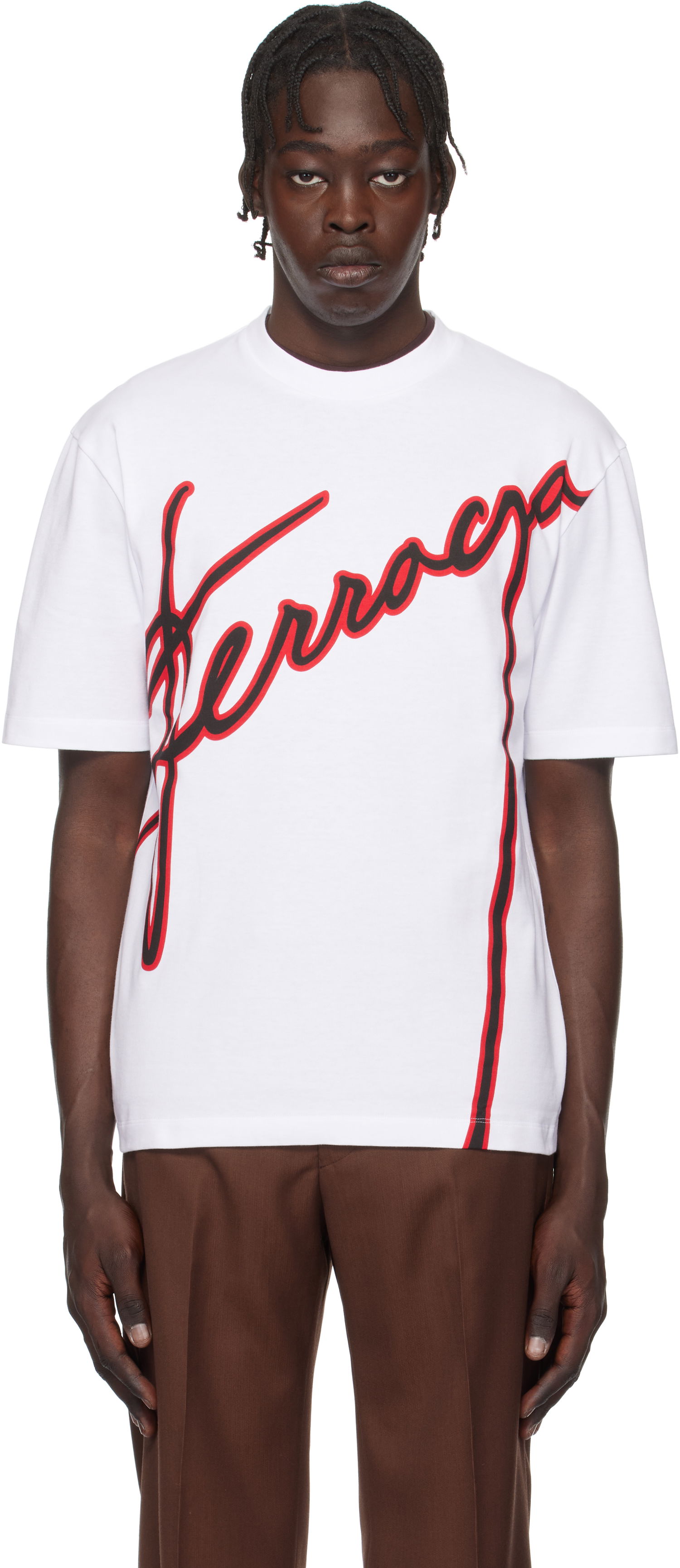 Tričko FERRAGAMO Ferragamo Logo Print T-Shirt Biela | 781268, 0