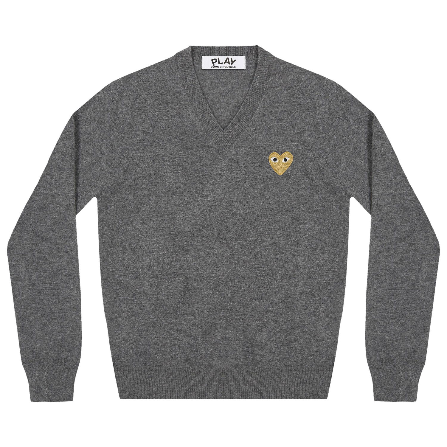 Sveter Comme des Garçons PLAY Heart V-Neck Pullover Šedá | AZ N047 051 3, 1