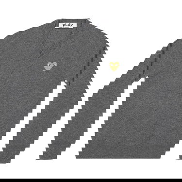 Sveter Comme des Garçons PLAY Heart V-Neck Pullover Šedá | AZ N047 051 3, 1
